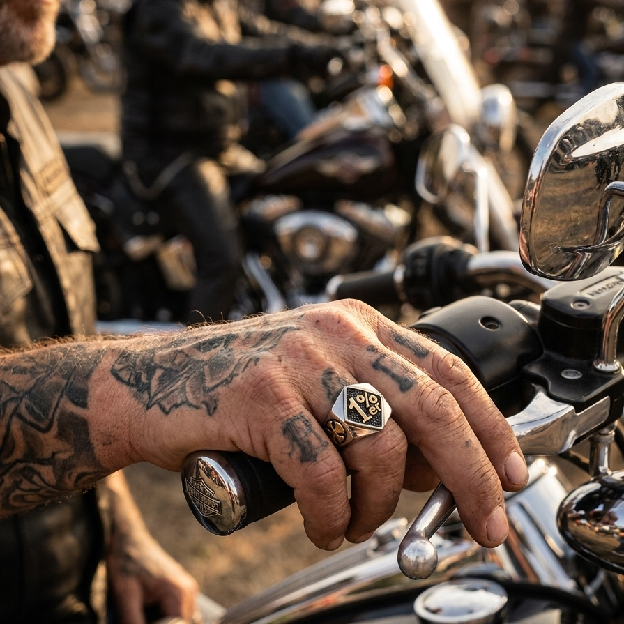 tragebild- motorradschmuck-ring