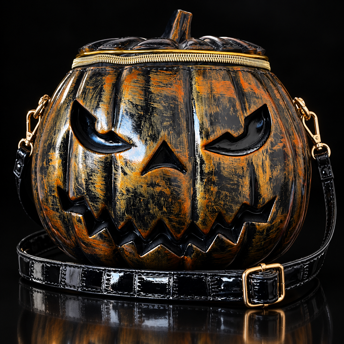 Dark Pumpkin Kürbistasche Schwarz-Orange