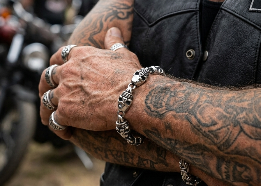 tragebild totenkopf armband