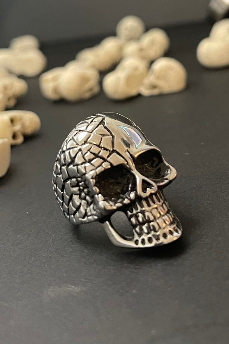 totenkopf ring aus 316 edelstahl
