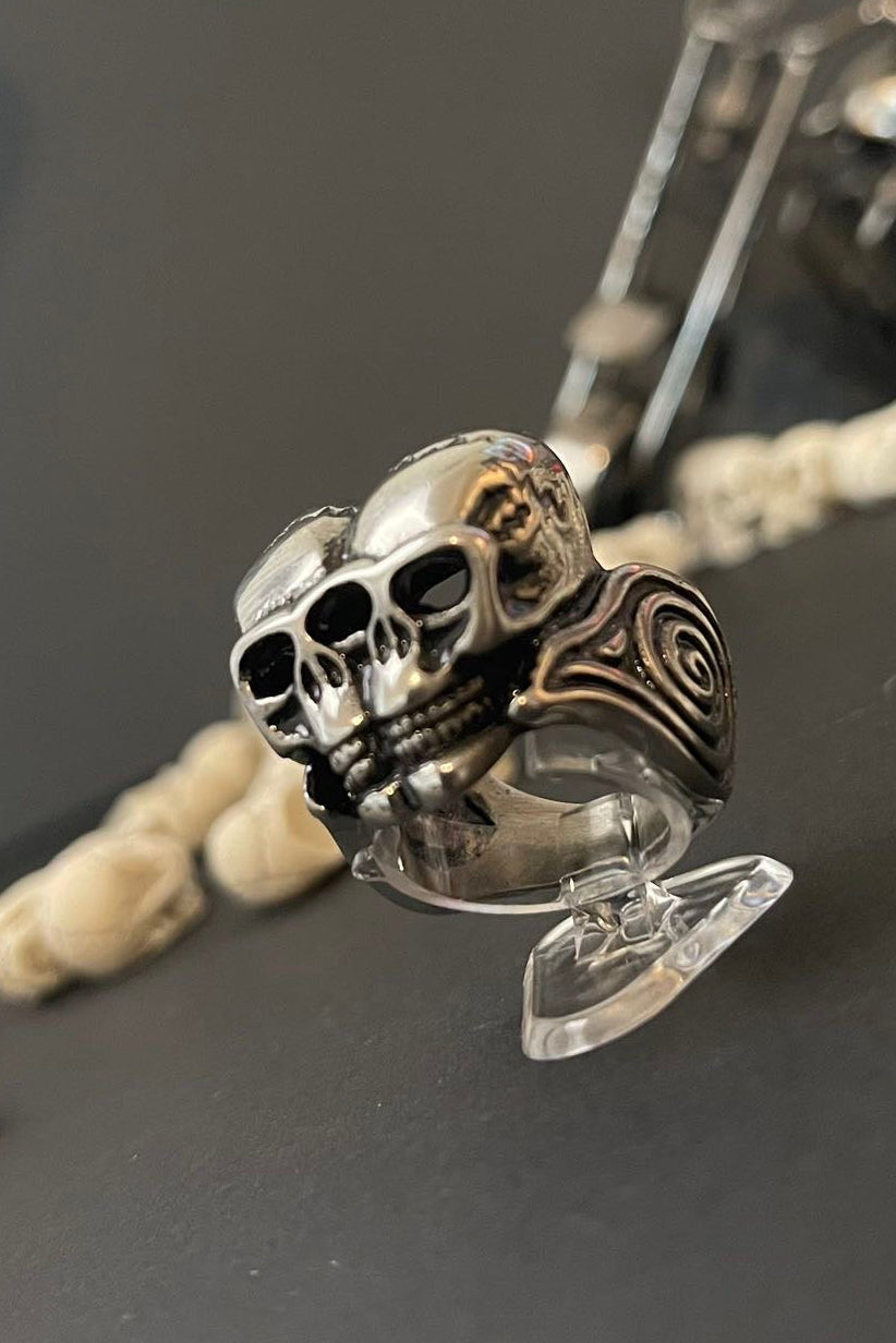 totenkopf ring aus 316 edelstahl