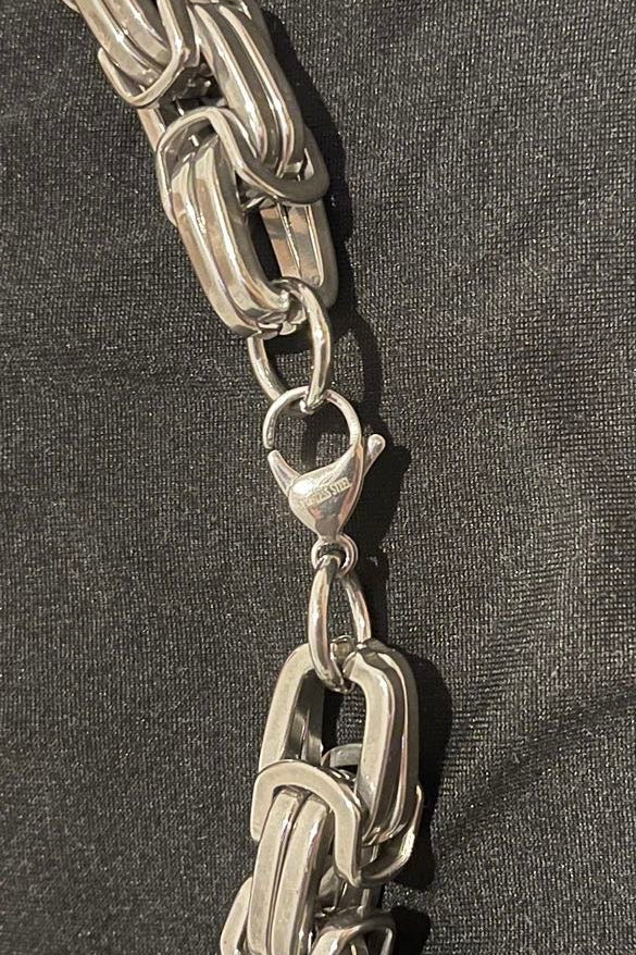 Massive 316 Edelstahl Königskette Silber - 13mm Extra Lang