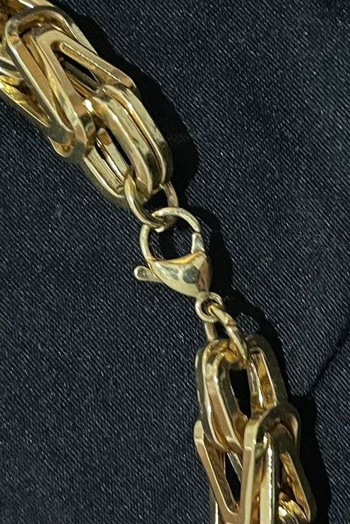 Massive 316L Edelstahl Panzer-Königskette – Gold - 10 mm