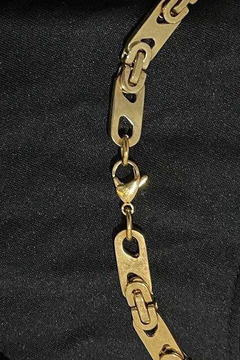 Massive 316L Edelstahlkette Gold 8 mm – 60 cm