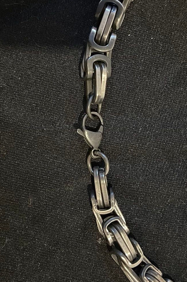 316L Edelstahlkette Königsketten Design - Titan - 8mm