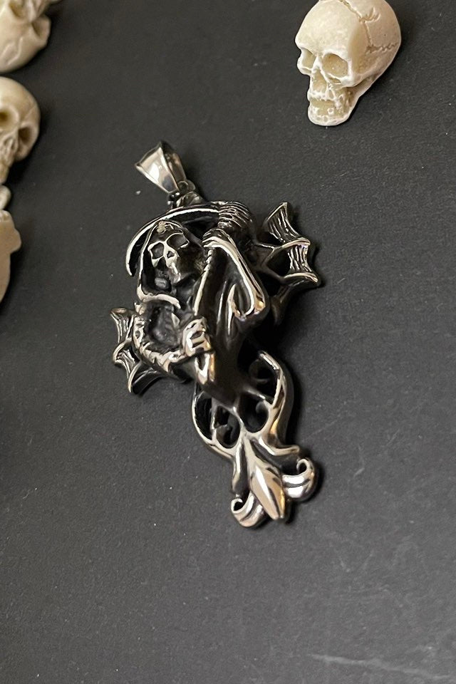 edelstahl kettenanhänger sensenmann