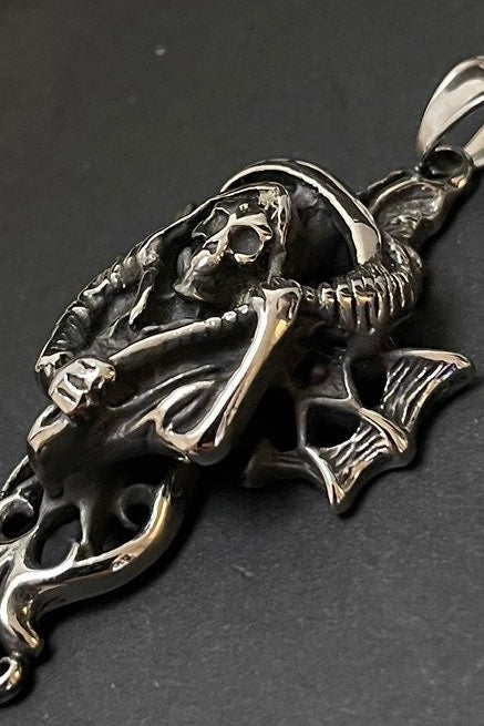 edelstahl kettenanhänger sensenmann