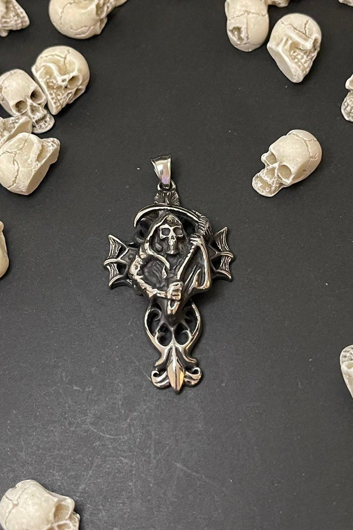 edelstahl kettenanhänger sensenmann