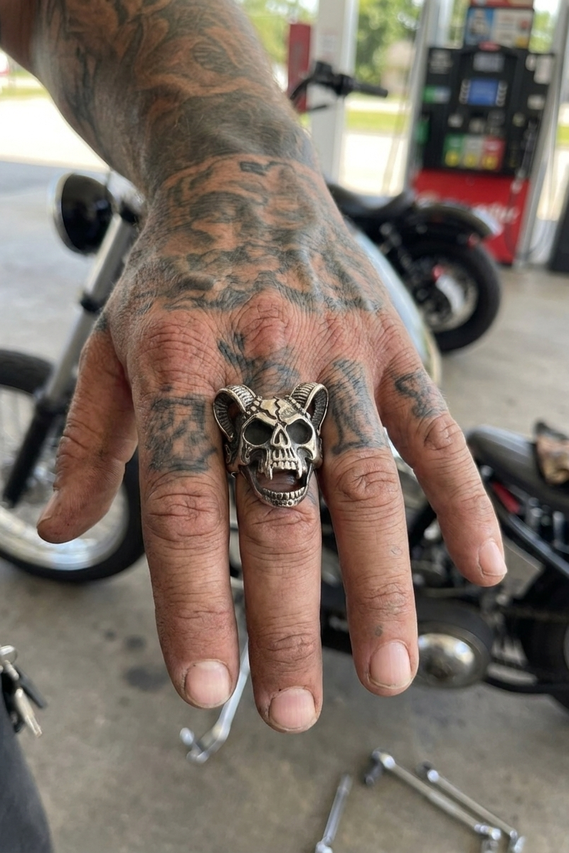 tragebild totenkopf ring
