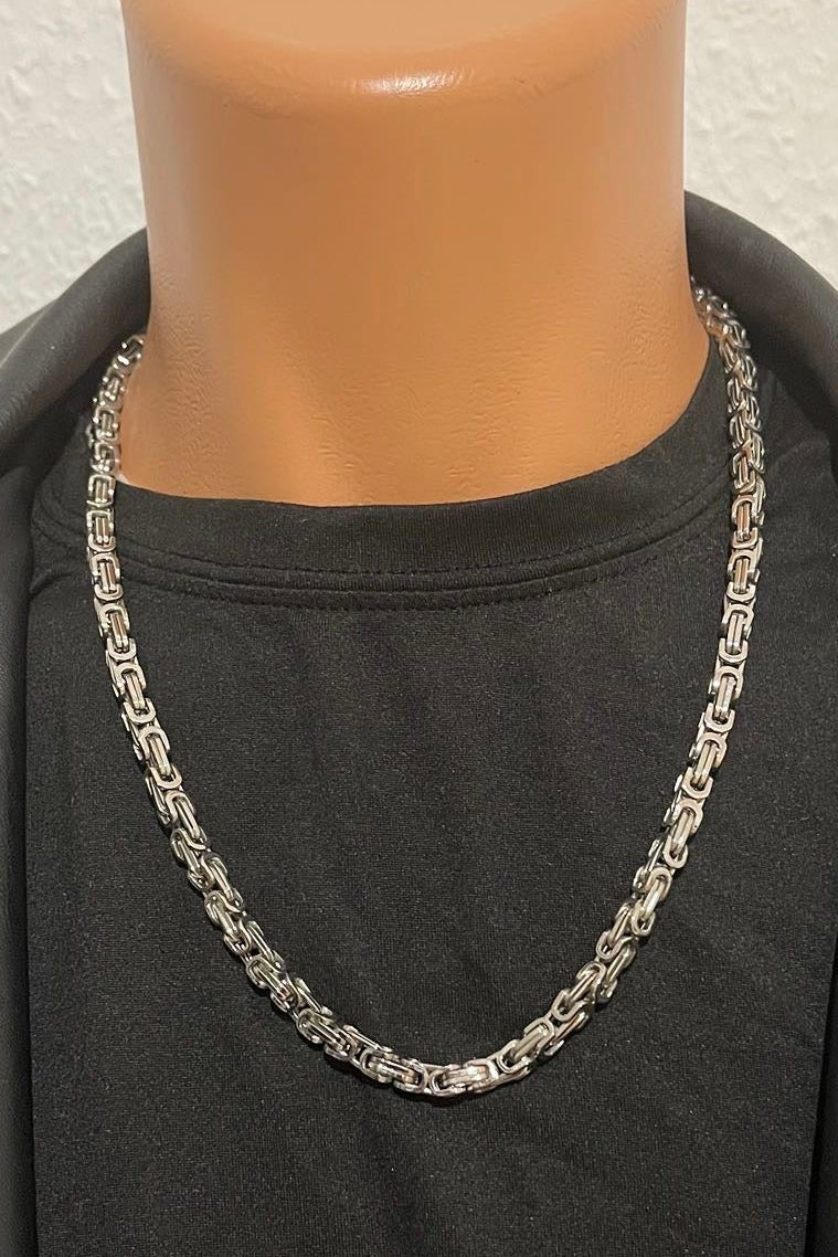 Stilvolle 316L Edelstahl Königskette Silber – 6 mm