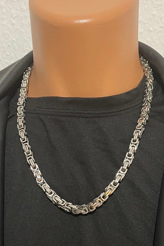 Massive 316L Edelstahl Königskette Silber 8 mm