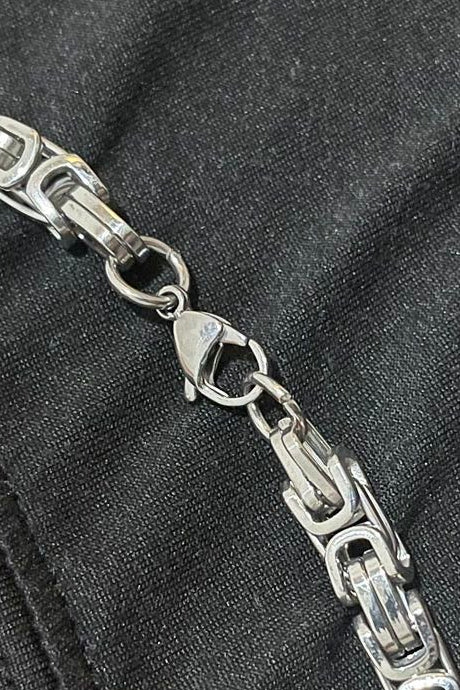 Massive 316L Edelstahl Königskette Silber 8 mm