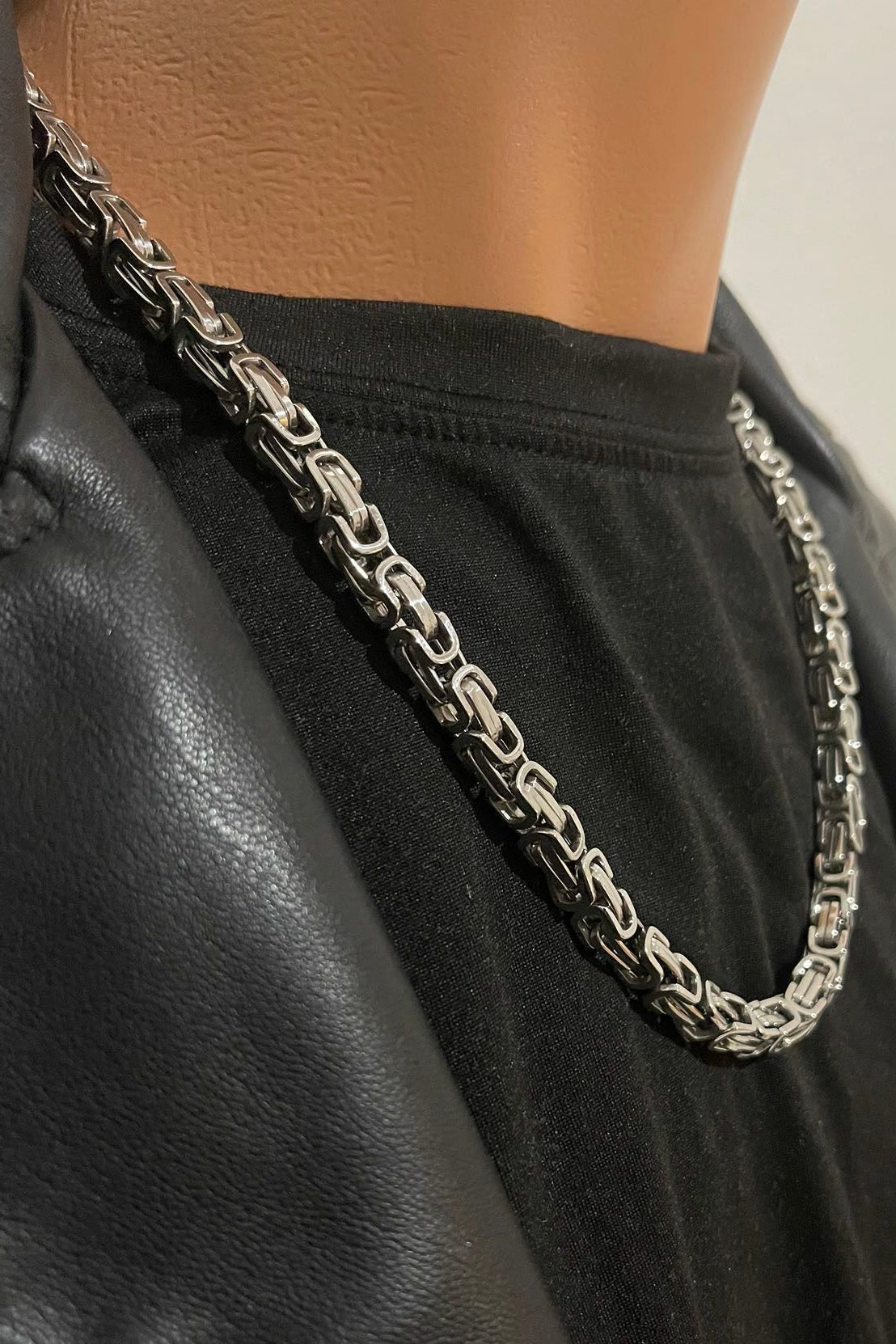 Massive 316L Edelstahl Königskette Silber 8 mm