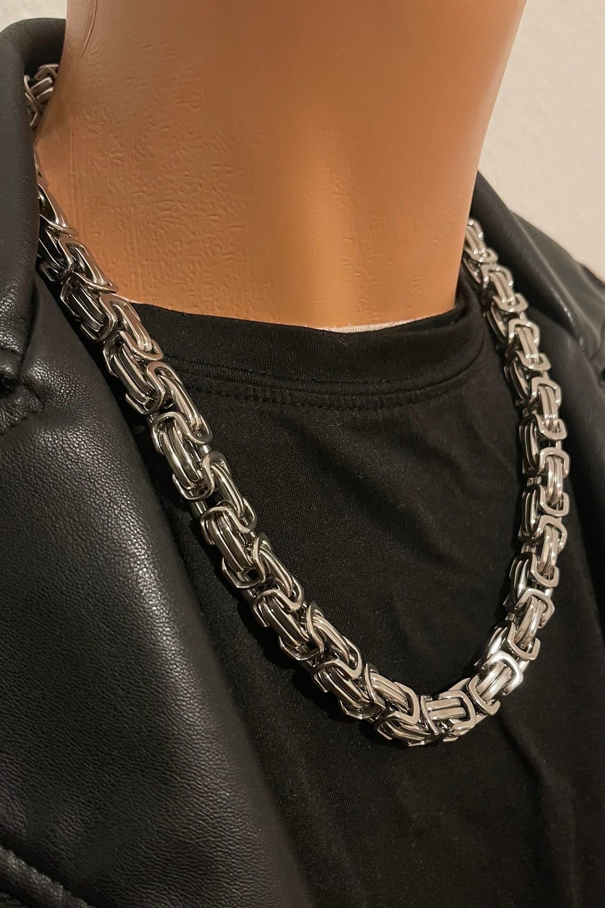 Massive 316 Edelstahl Königskette silber 10mm