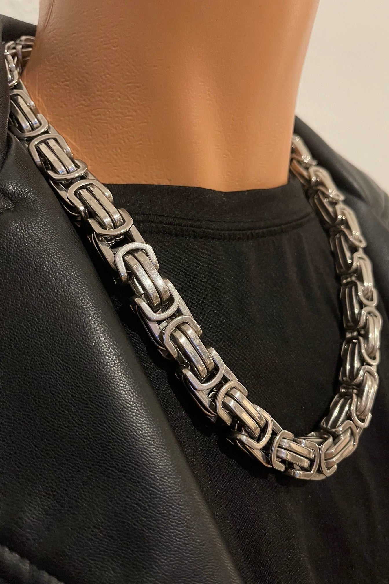 Massive 316 Edelstahl Königskette Silber 13mm