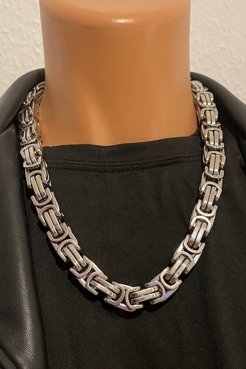 Massive 316 Edelstahl Königskette Silber 13mm