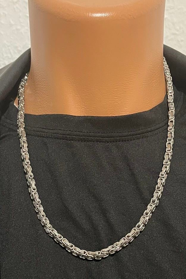 Stilvolle 316L Edelstahl Königskette Silber – 4 mm