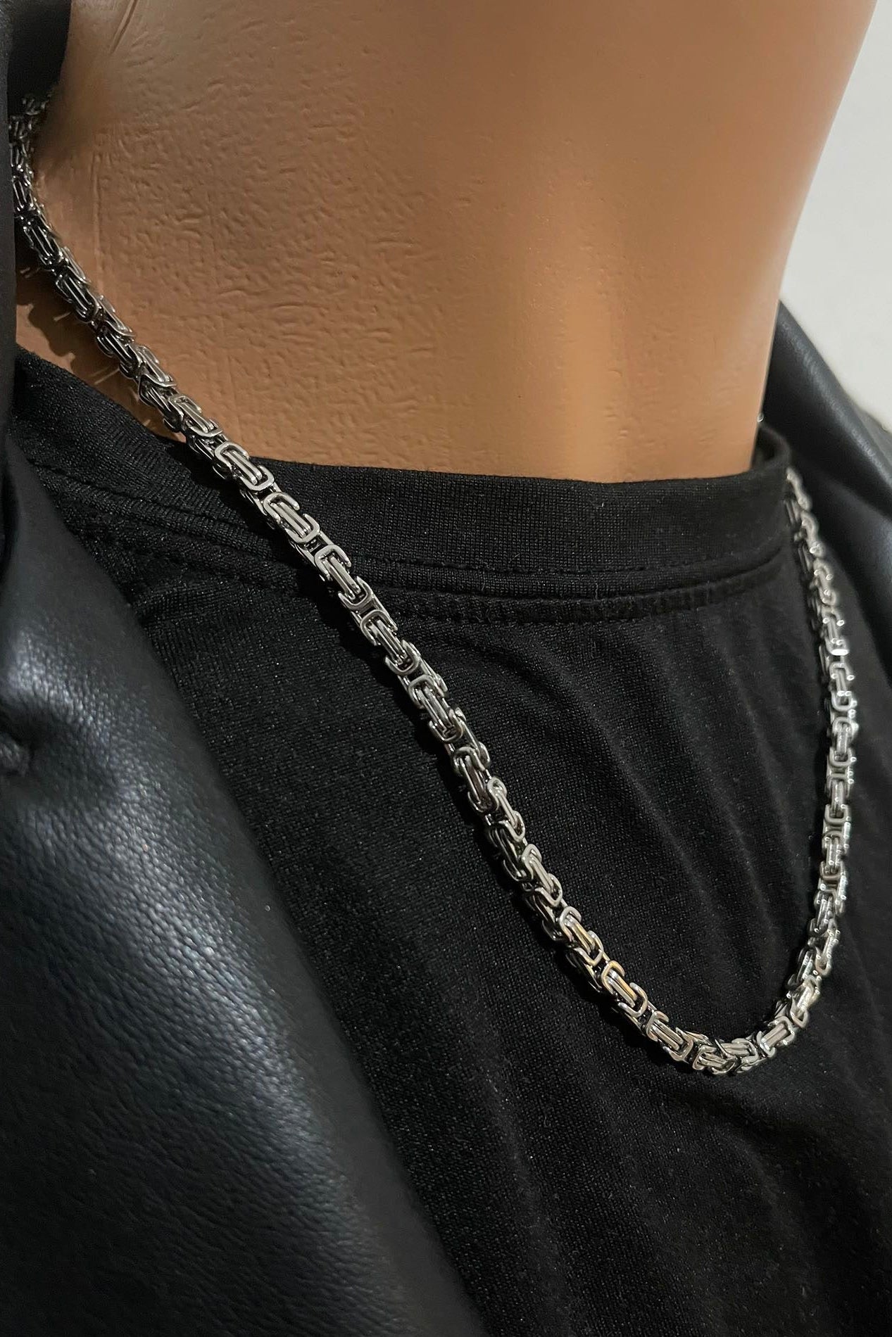 Massive 316L Edelstahl Königskette Silber – 3 mm