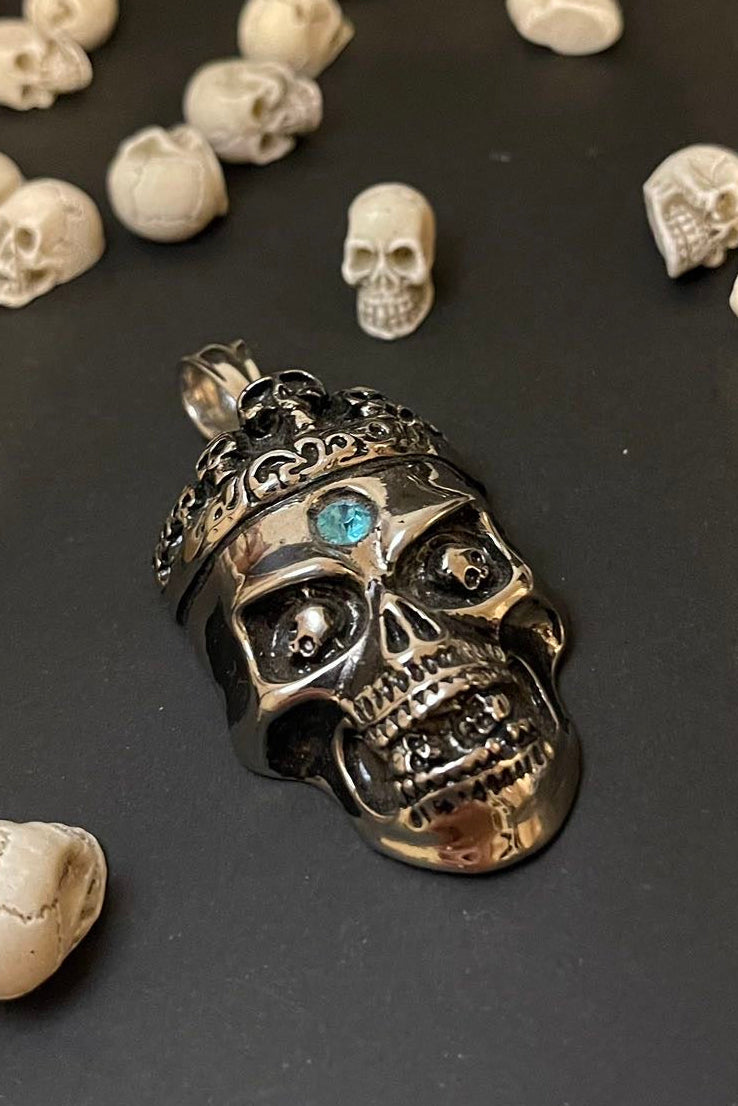 totenkopf kettenanhänger edelstahl