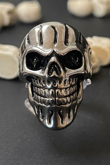 totenkopf ring aus 316 edelstahl