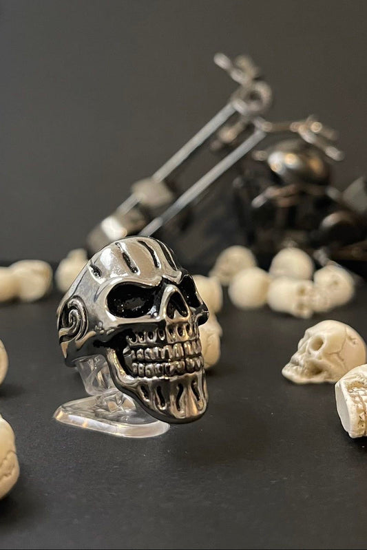 totenkopf ring aus 316 edelstahl