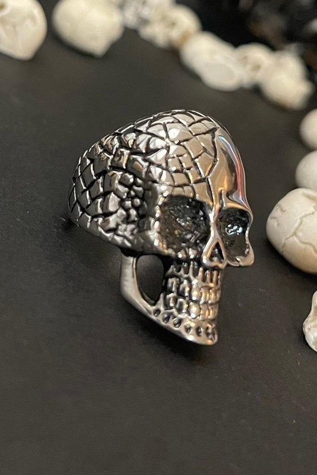 totenkopf ring aus 316 edelstahl