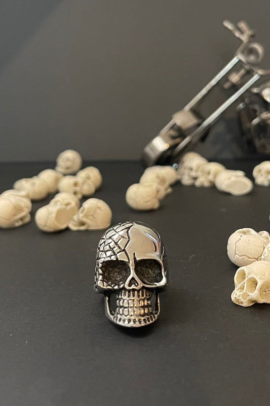 totenkopf ring aus 316 edelstahl