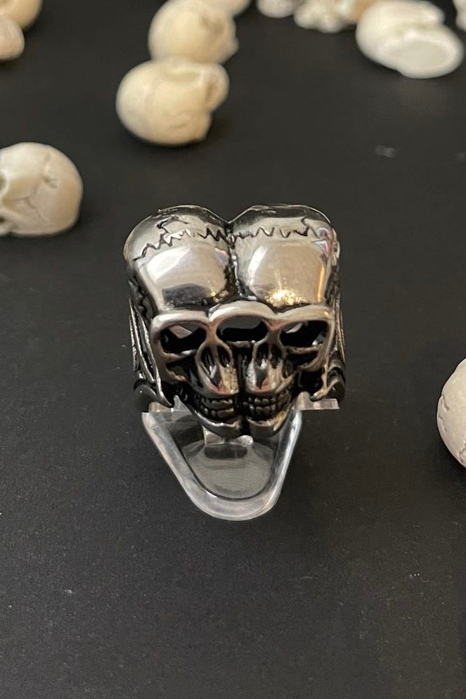totenkopf ring aus 316 edelstahl 