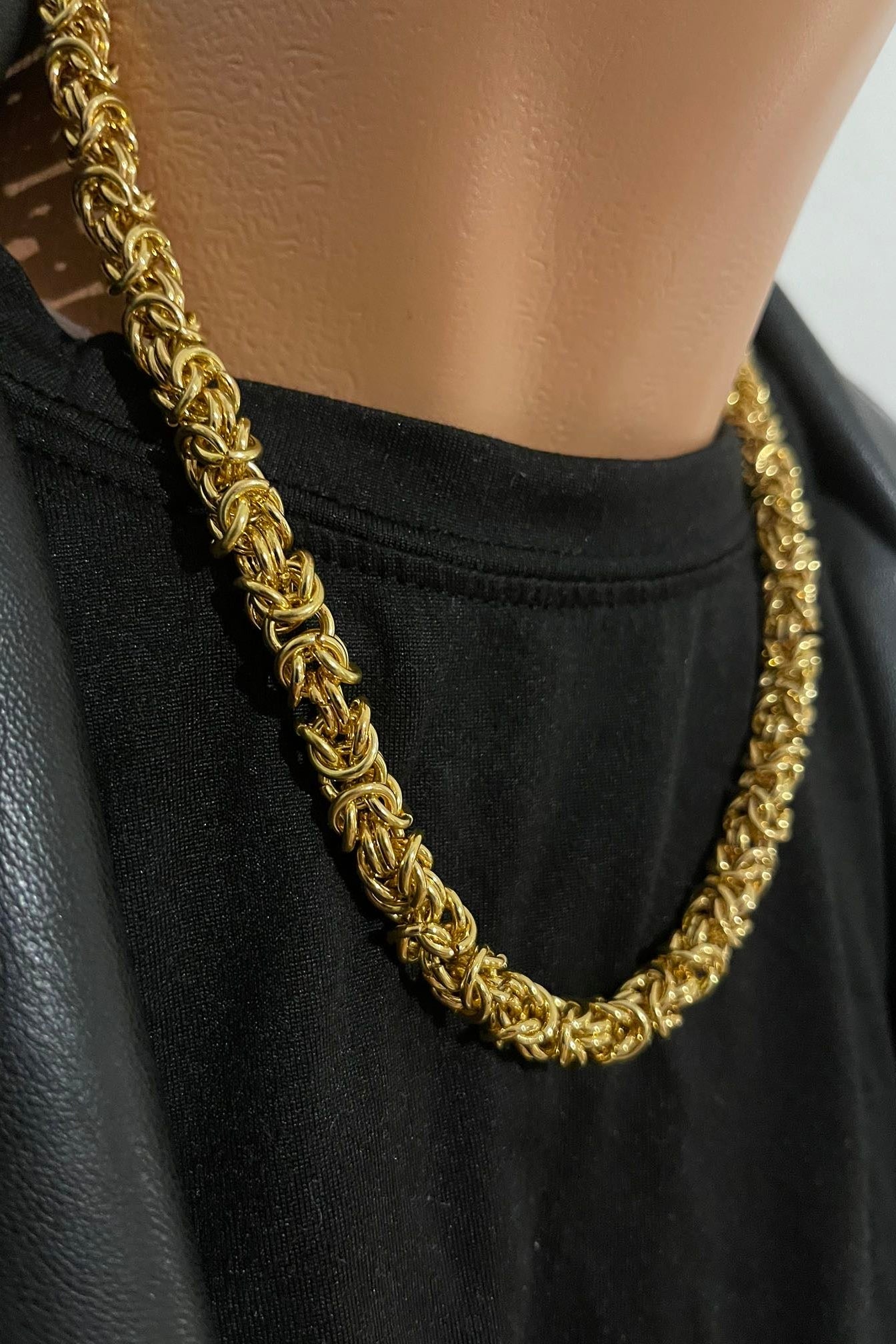 Edelstahl Königskette rund 8 mm Gold