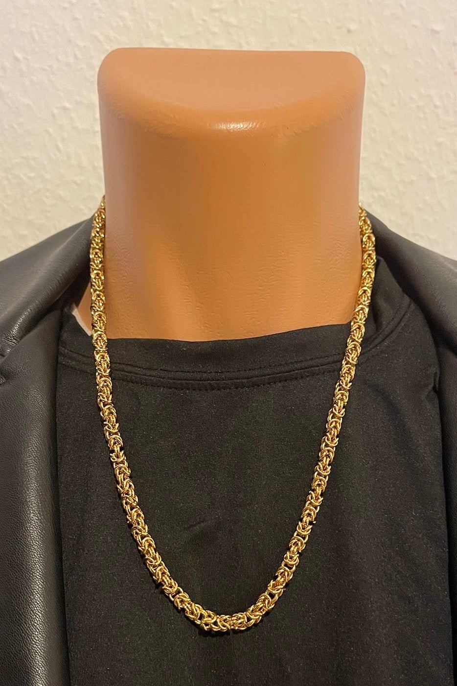 Edelstahl Königskette rund 6 mm Gold