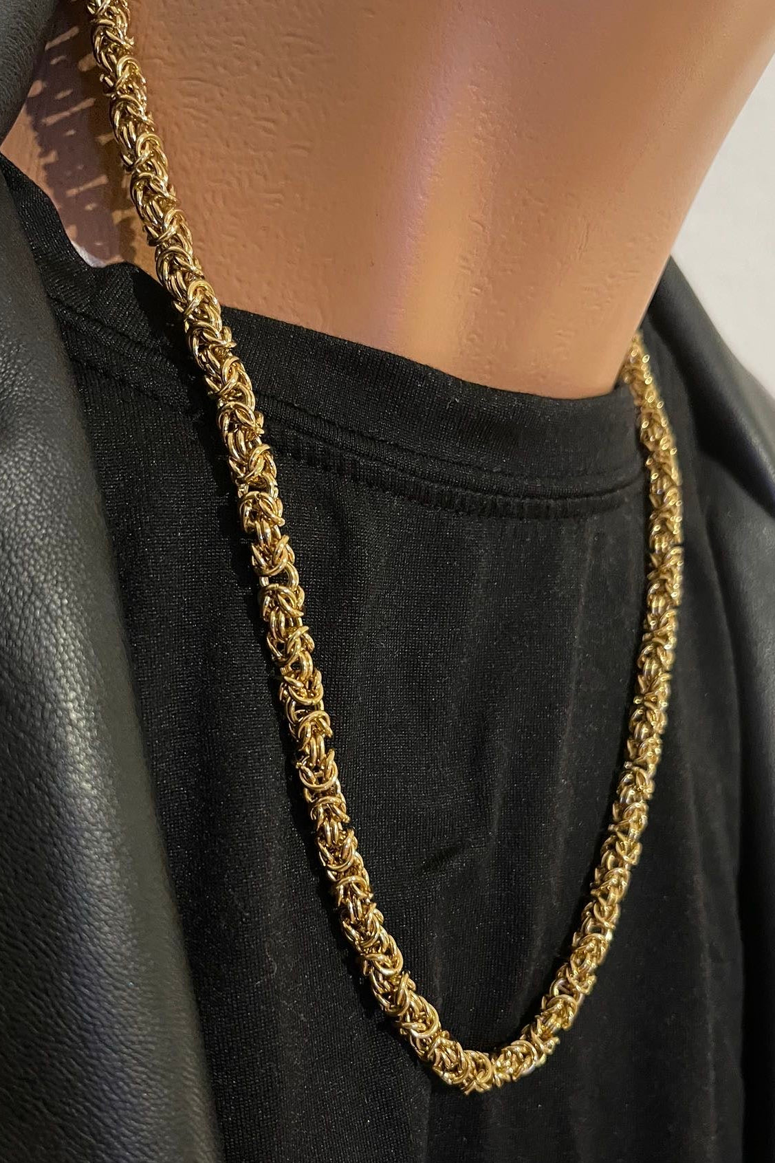 Edelstahl Königskette rund 6 mm Gold