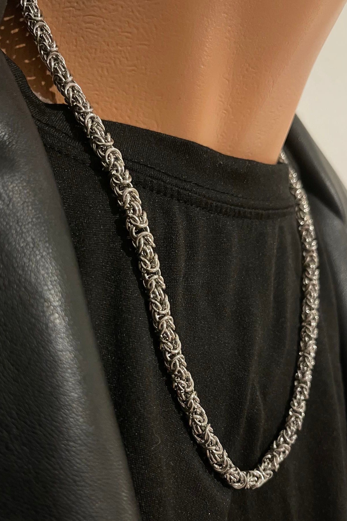 Edelstahl Königskette rund 6 mm Silber