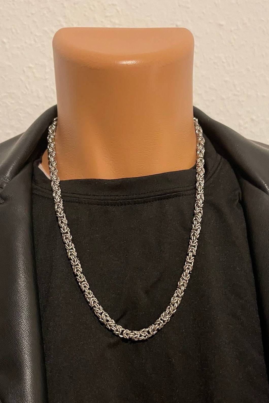 Edelstahl Königskette rund 6 mm Silber