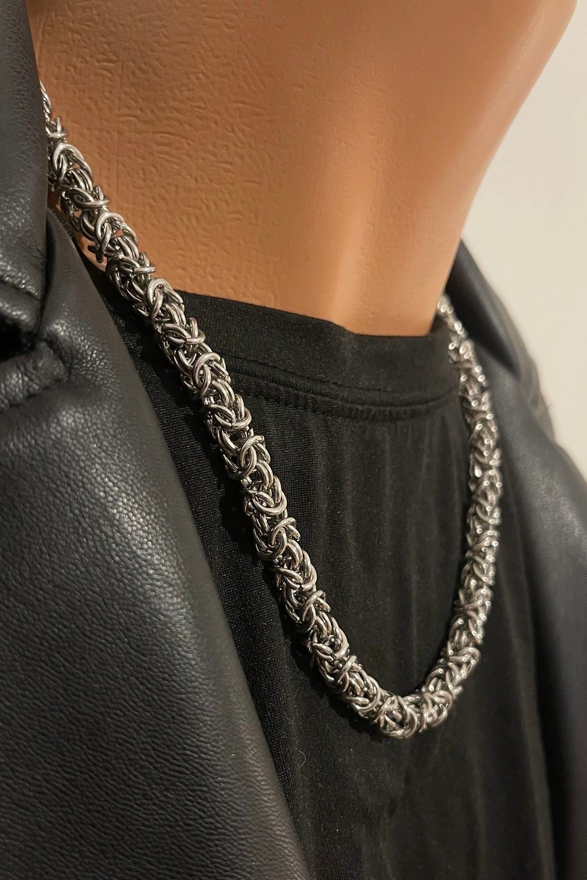 Edelstahl Königskette rund 8 mm Silber