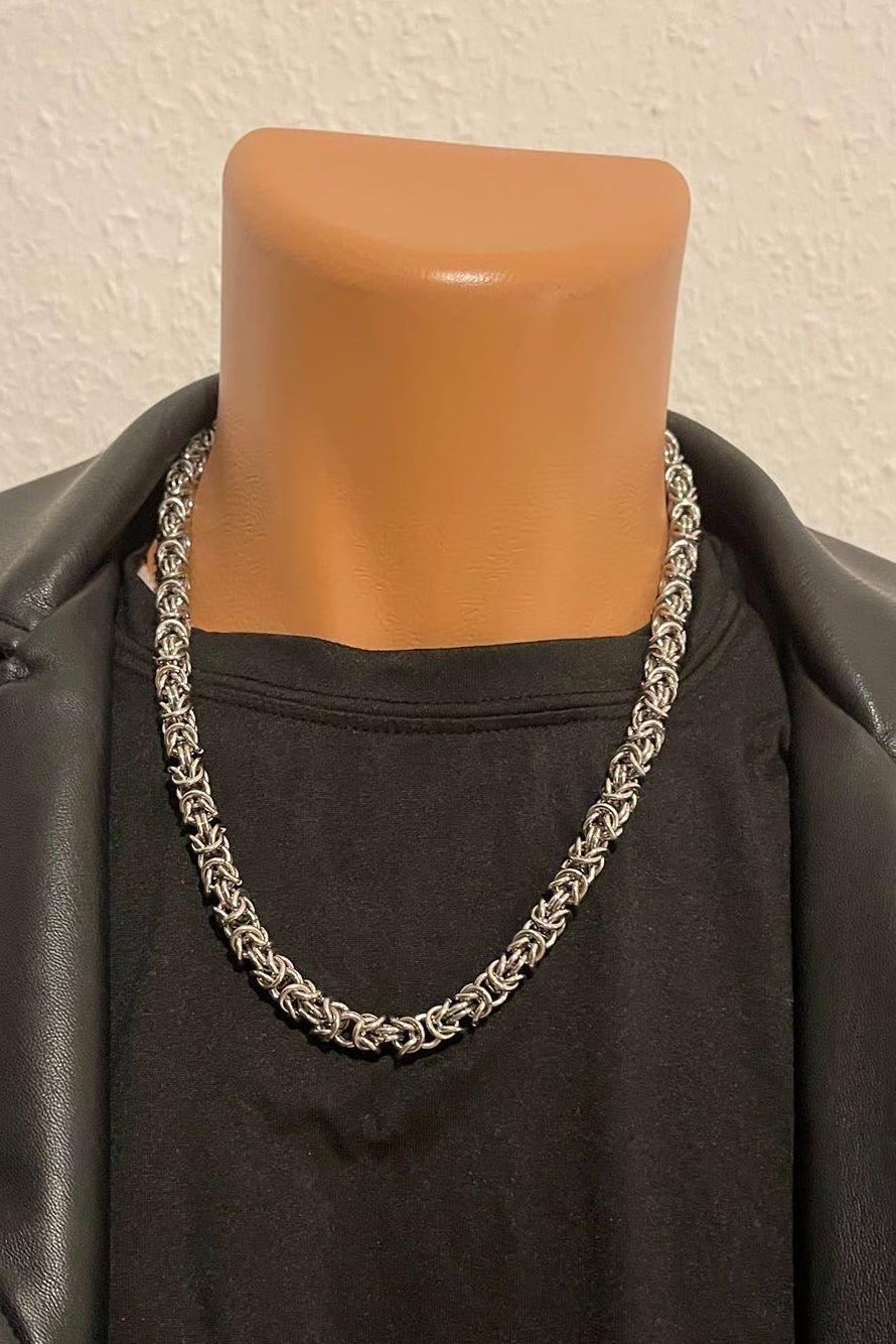 Edelstahl Königskette rund 8 mm Silber