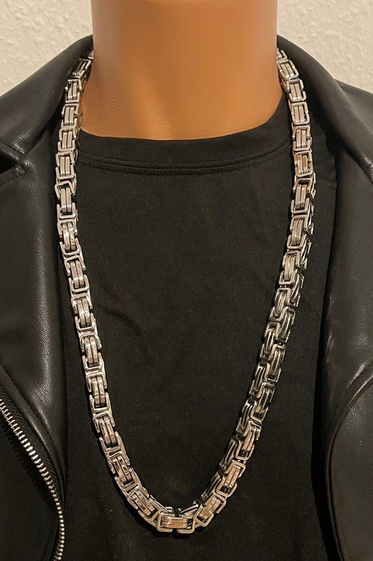 Massive 316 Edelstahl Königskette Silber - 10mm Extra Lang