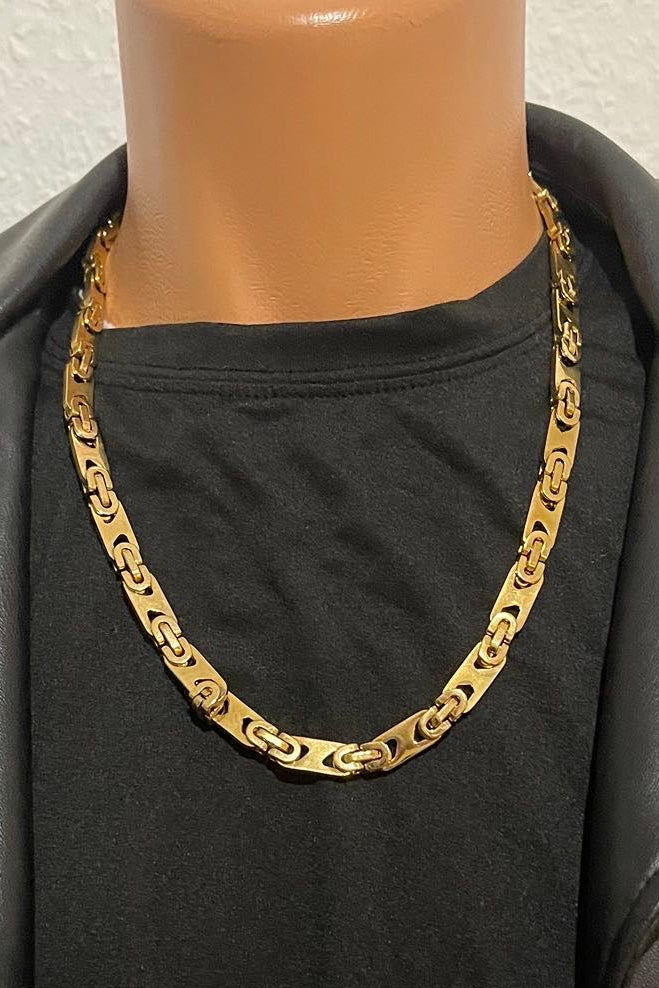 Massive 316L Edelstahlkette Gold 8 mm – 60 cm