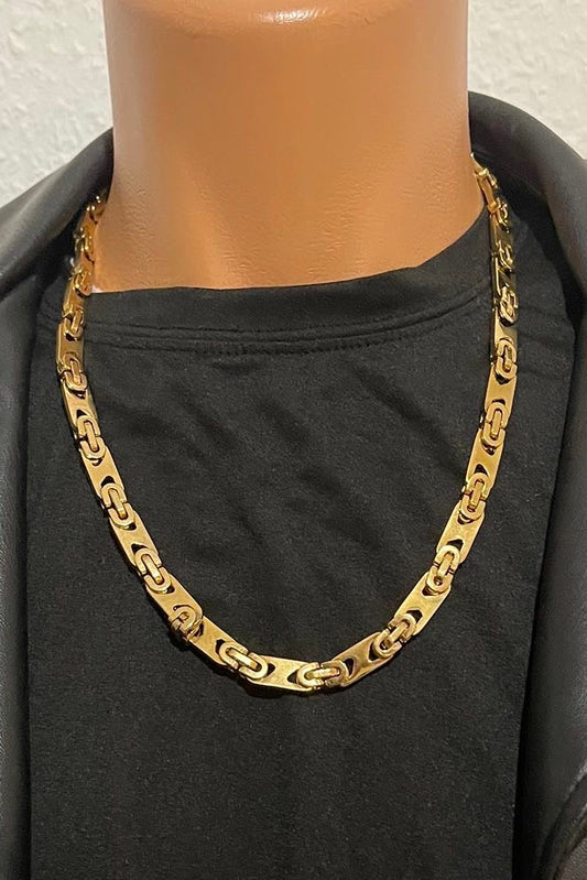 Massive 316L Edelstahlkette Gold 8 mm – 60 cm