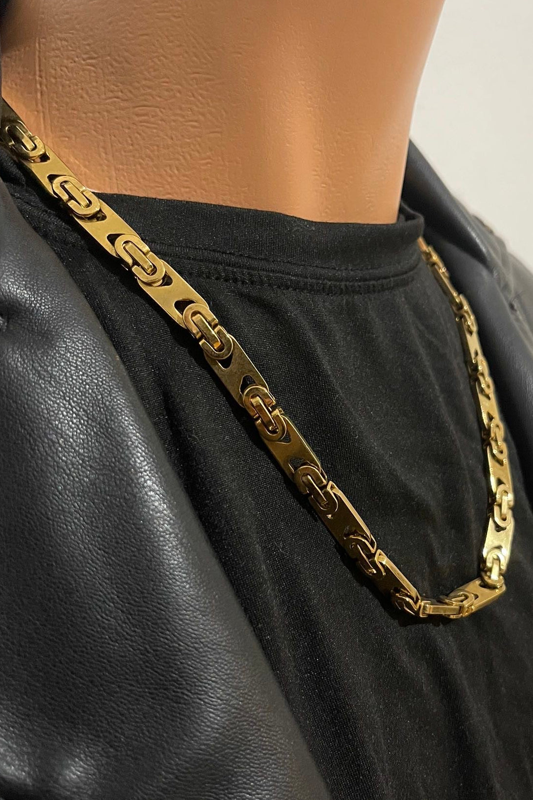 Massive 316L Edelstahlkette Gold 8 mm – 60 cm