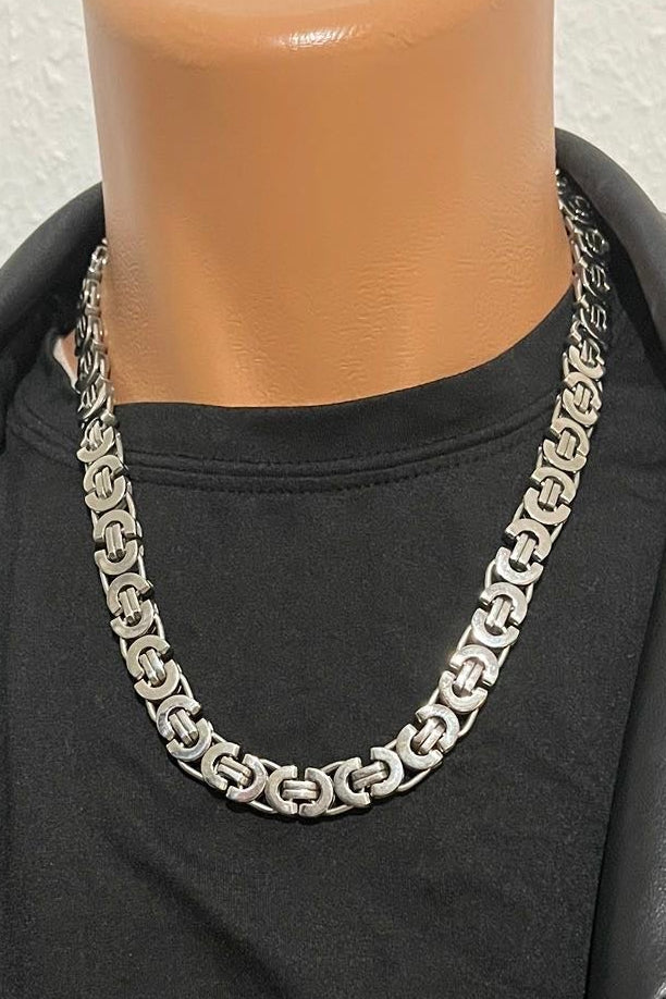 Massive 316L Edelstahlkette Silber – 10 mm