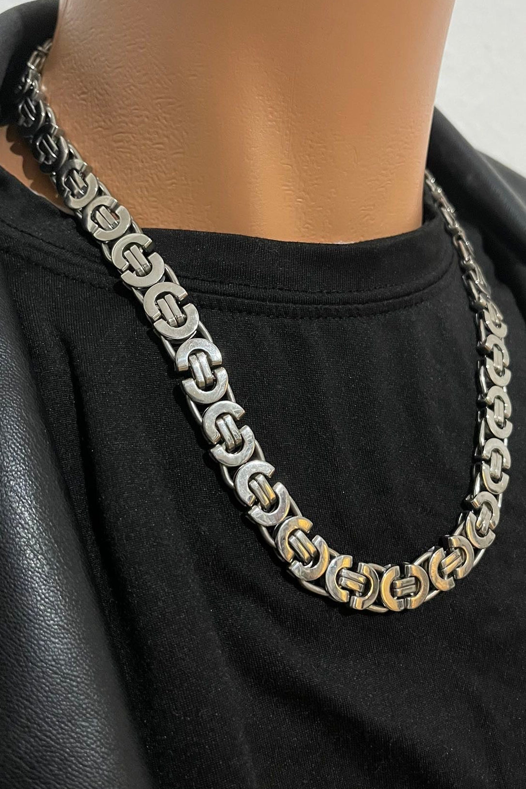 Massive 316L Edelstahlkette Silber – 10 mm