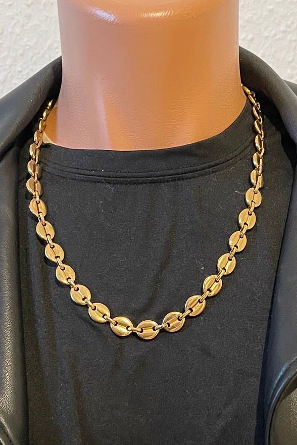 Elegante Edelstahlkette Gold - 11 mm