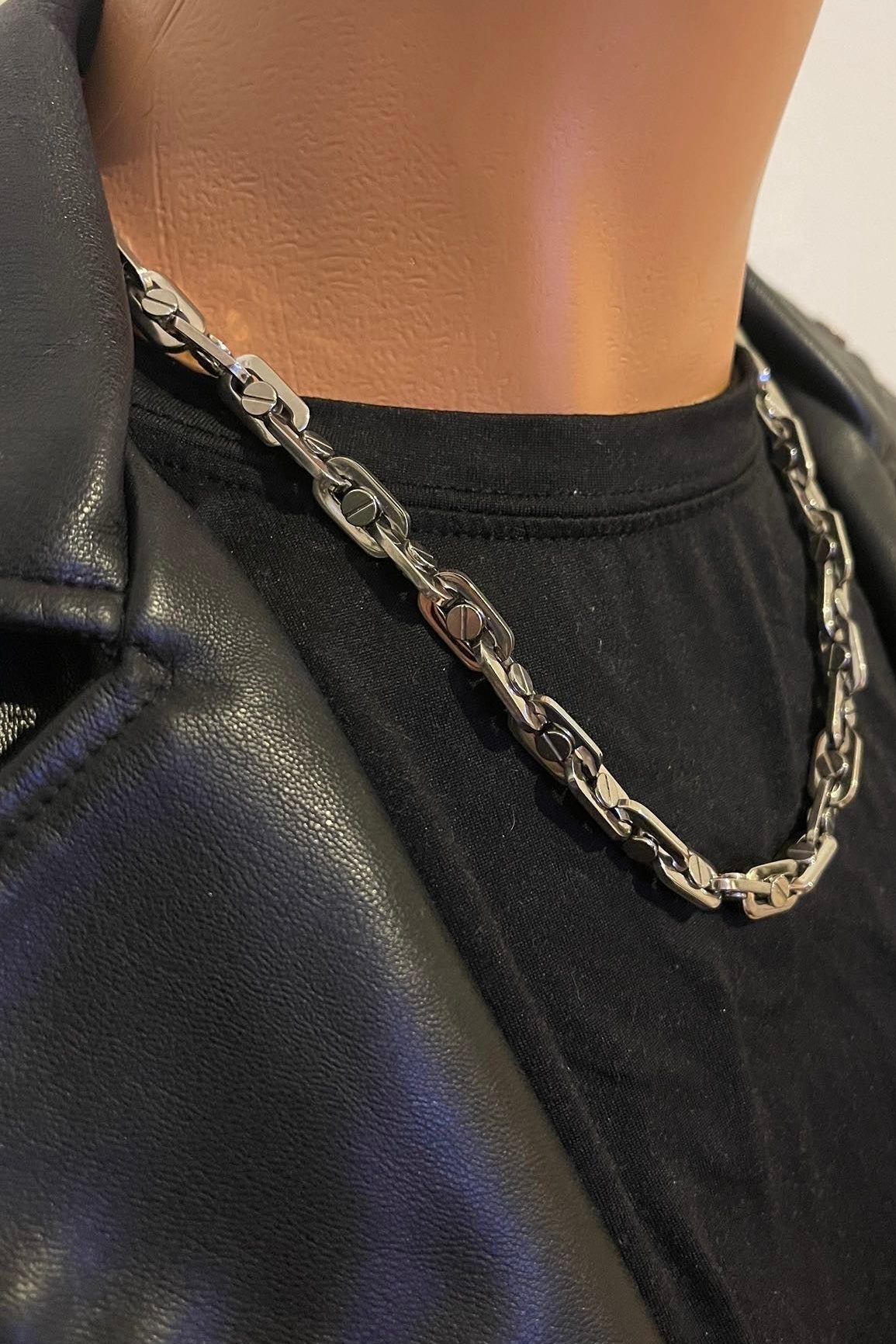 Massive 316 Edelstahl Herren­kette silber 9mm