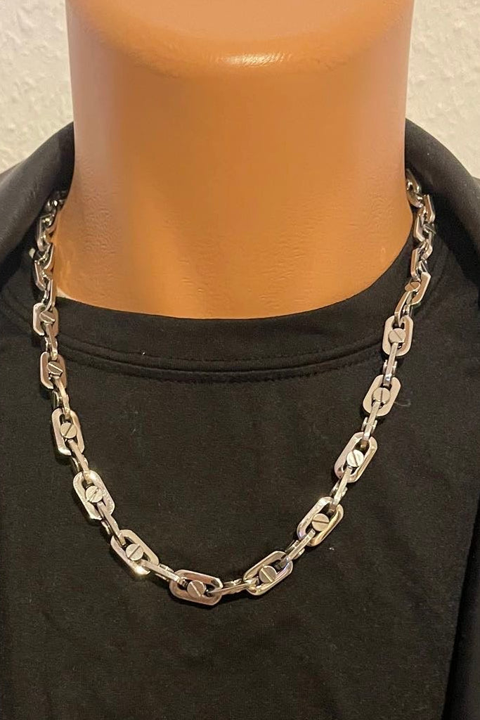 Massive 316 Edelstahl Herren­kette silber 9mm