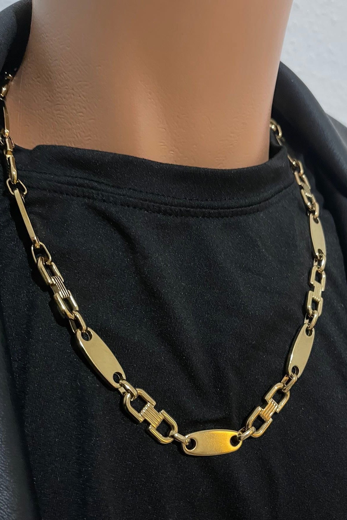 Massive 316 Edelstahl Panzer-Gliederkette Gold –10mm