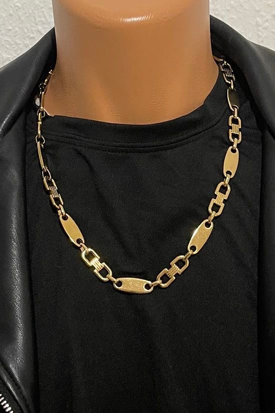 Massive 316 Edelstahl Panzer-Gliederkette Gold –10mm