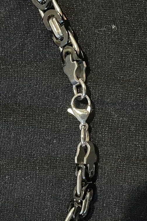 Flache 316L Edelstahl Königskette – Silber – flach