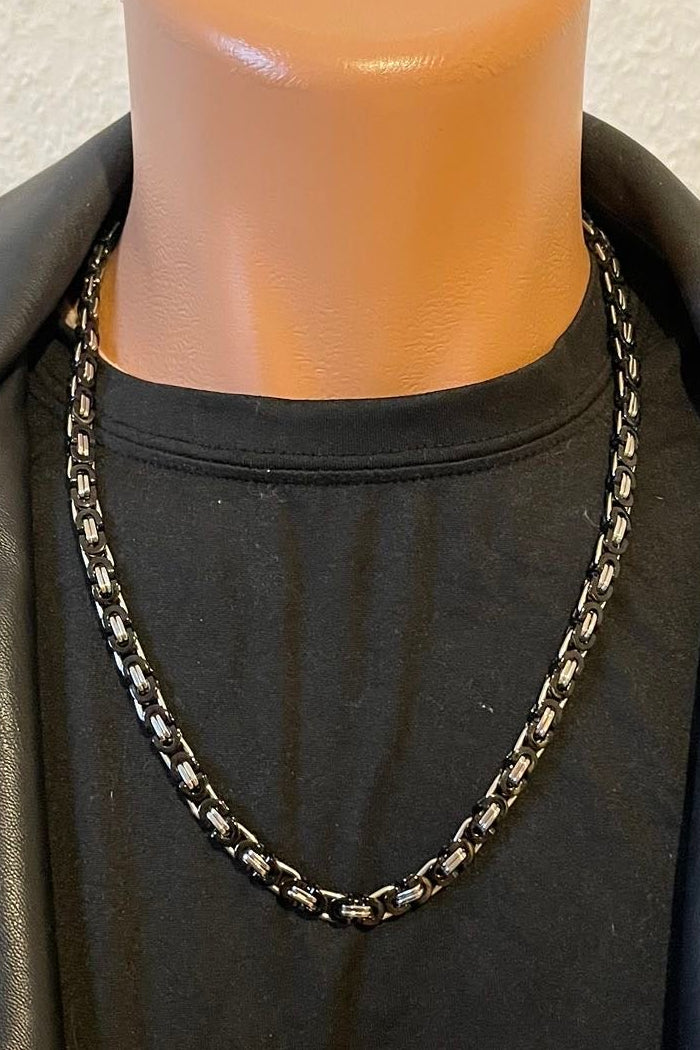 Flache 316L Edelstahl Königskette – Silber – flach