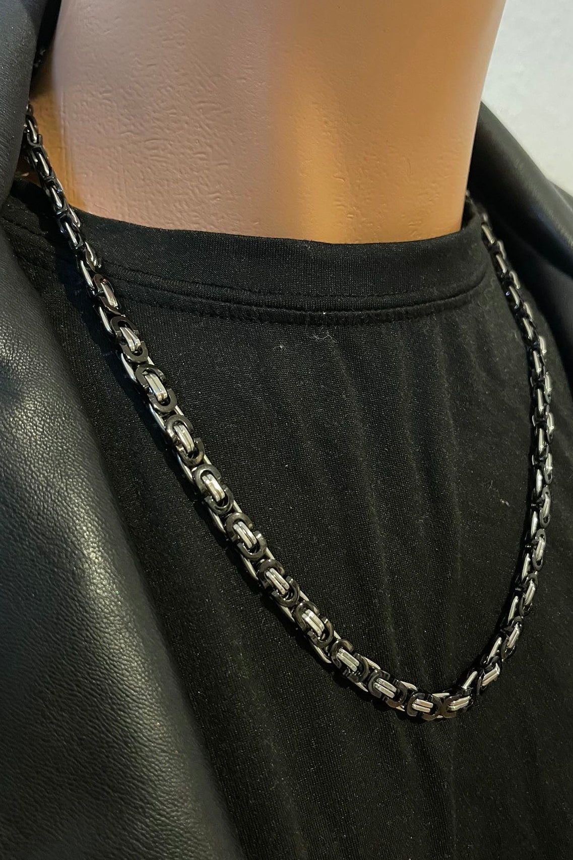 Flache 316L Edelstahl Königskette – Silber – flach