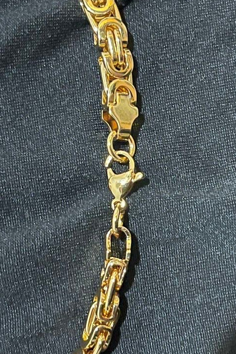 Flache 316L Edelstahl Königskette – Gold – flach